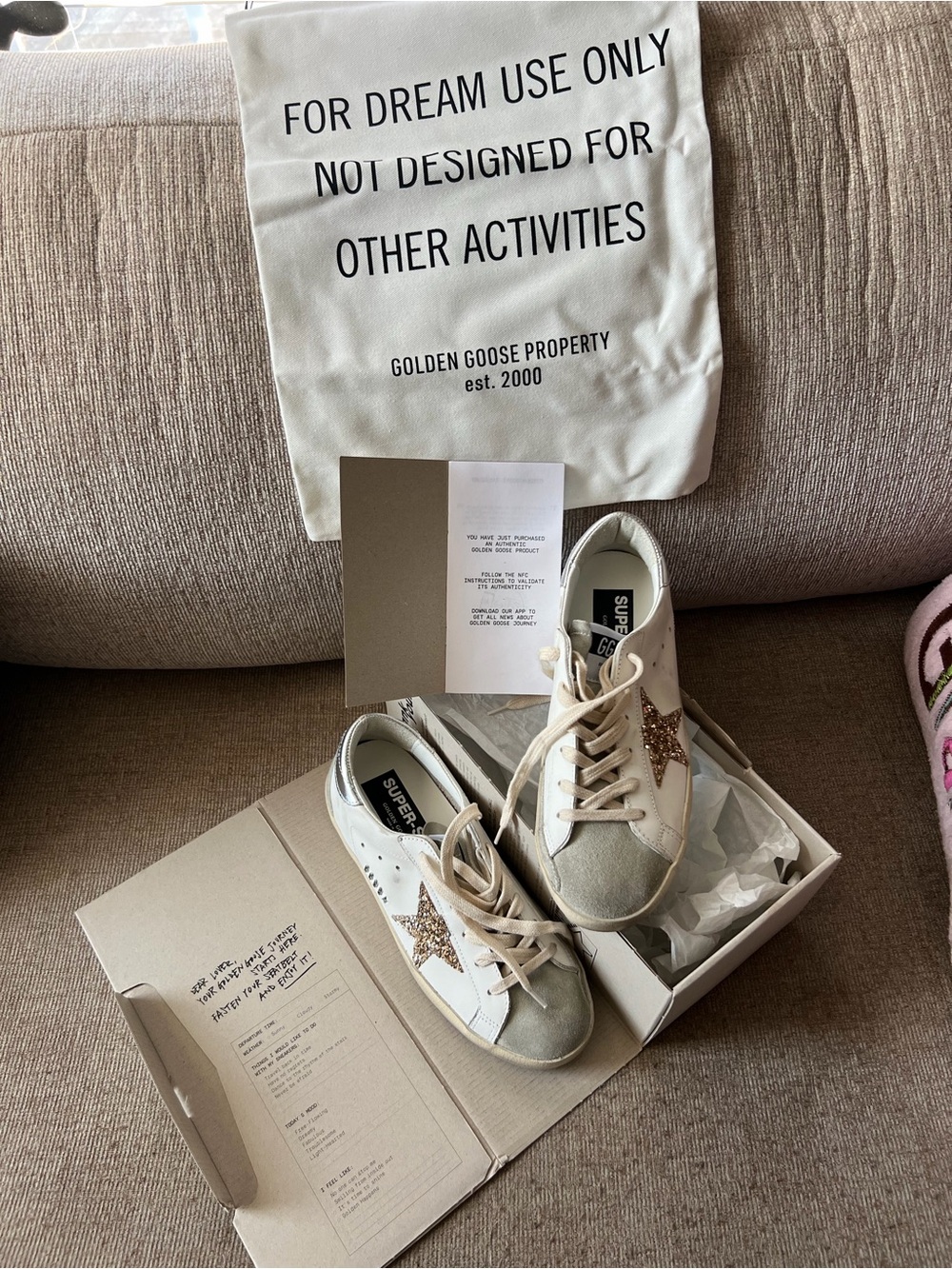 Golden Goose White Low-Top Sneakers with Glitter Star - Picture 2 of 6